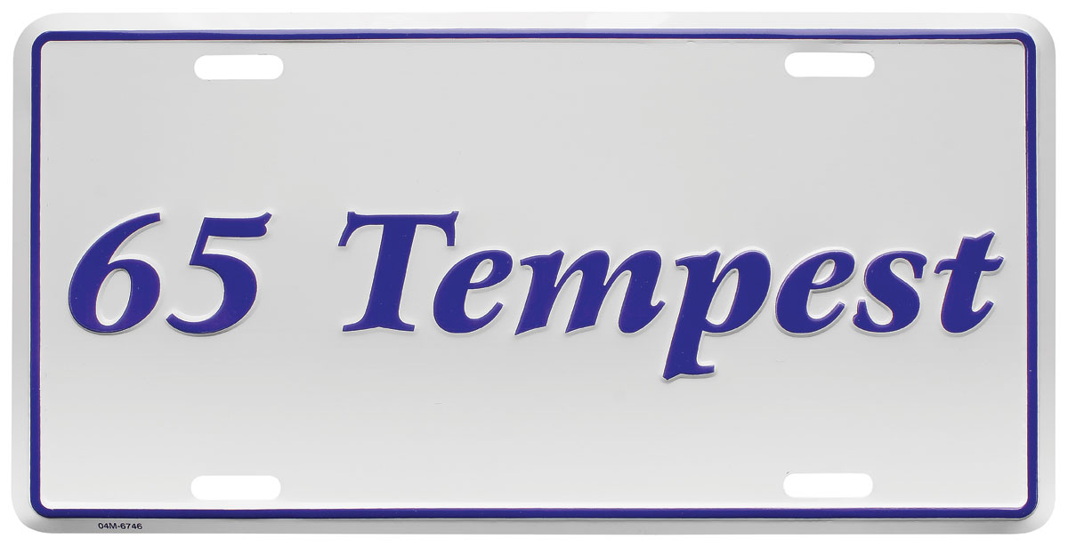 65 TEMPEST LICENSE PLATE