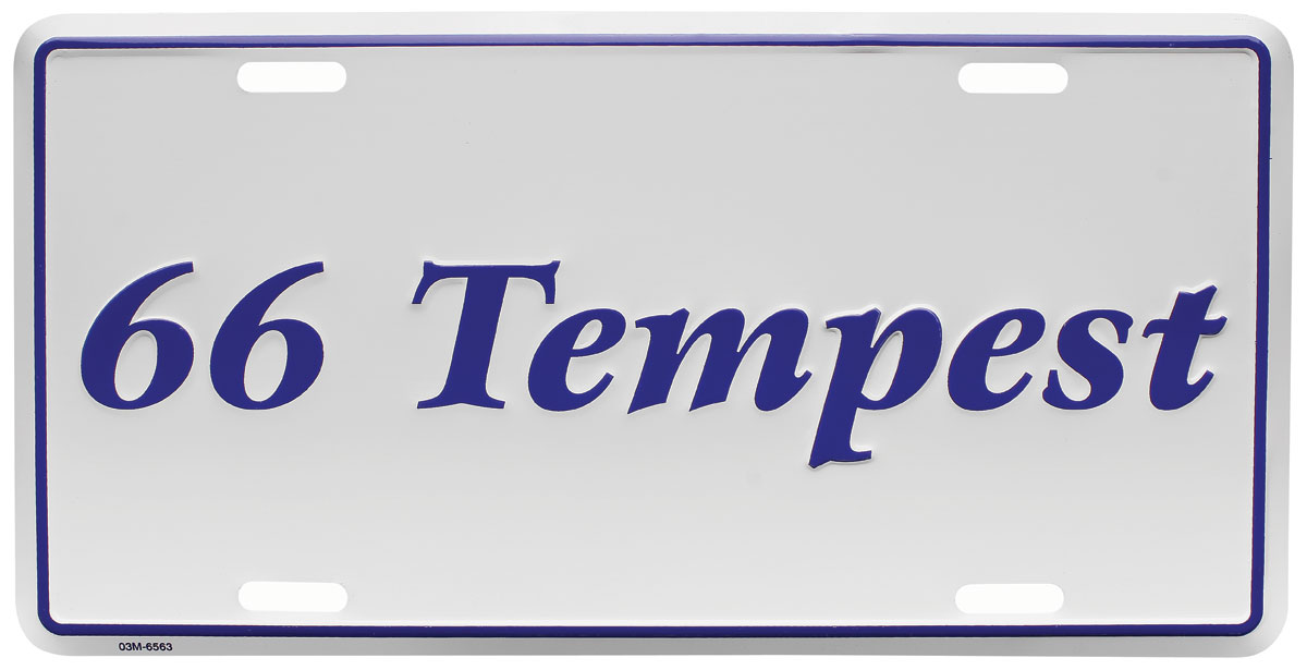 66 TEMPEST LICENSE PLATE