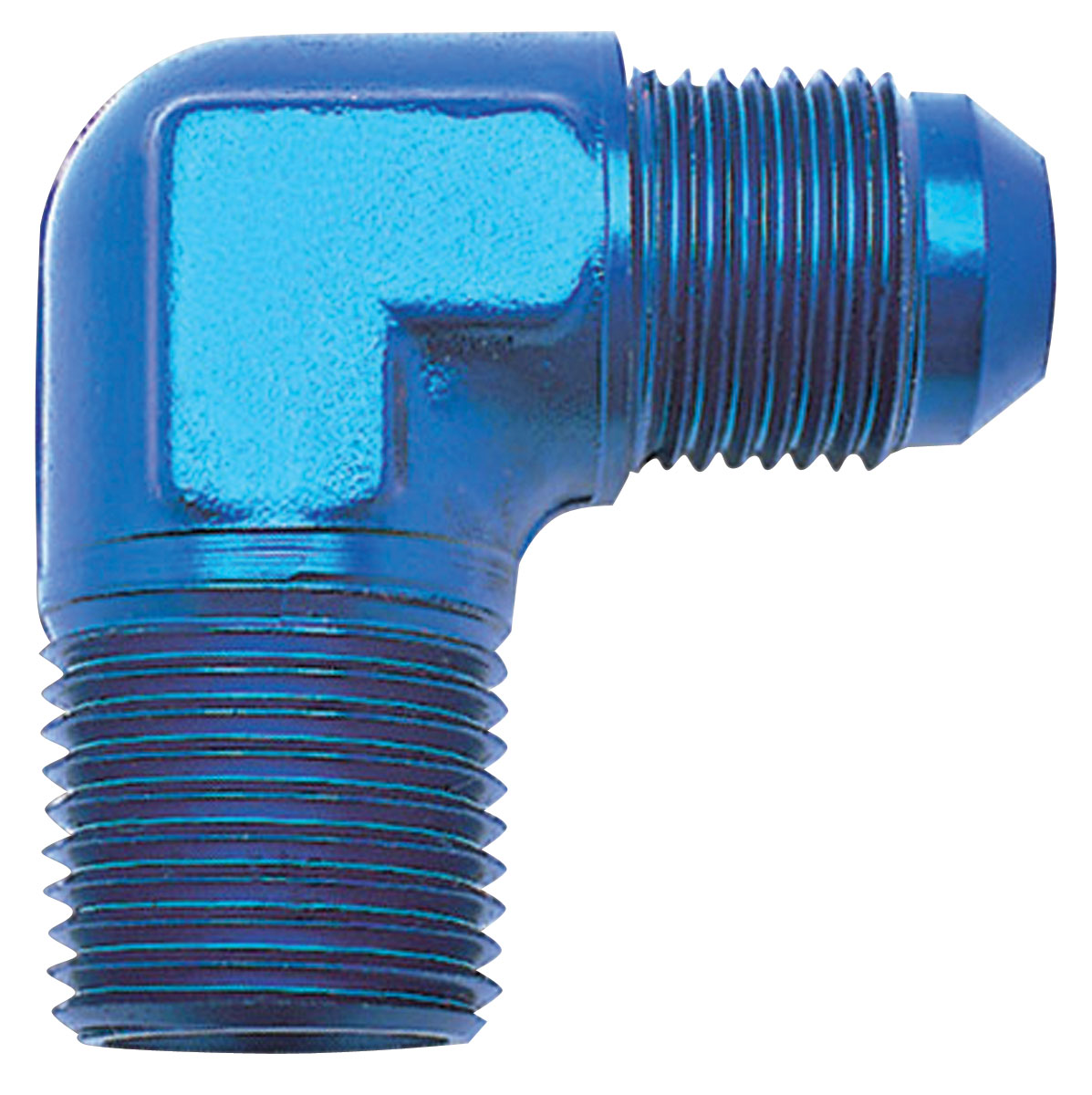 Adapter, AN to NPT, Russell, -6AN to 3/8"NPT, 90 Degree 1 Adapter, AN to NPT, Russell, -6AN to 3/8"NPT, 90 Degree