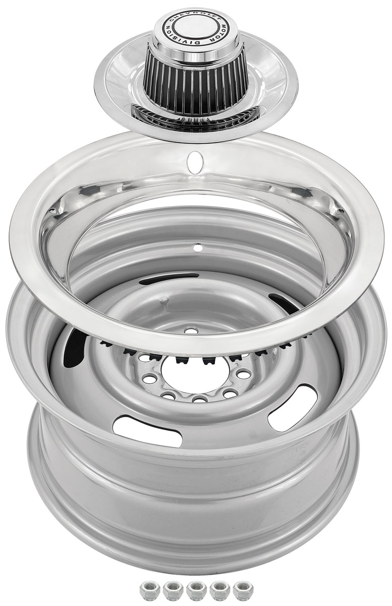 Wheel Kit, Chevrolet Rally Wheel, 15" x 8", w/Tall Cap 1 Wheel Kit, Chevrolet Rally Wheel, 15" x 8", w/Tall Cap