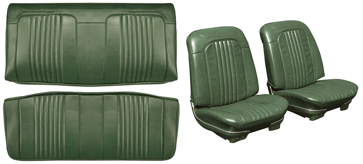 Seat Upholstery Kit, 1971-72 Chevelle, Front Buckets/Coupe Rear DI 1 Seat Upholstery Kit, 1971-72 Chevelle, Front Buckets/Coupe Rear DI