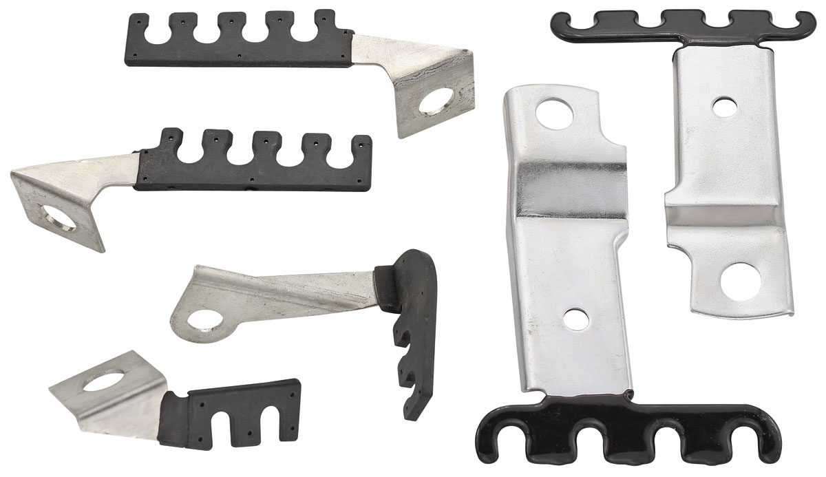Brackets, Spark Plug Wire, 1968 all &69 Non-AC PONTIAC, 6-PC 1 Brackets, Spark Plug Wire, 1968 all &69 Non-AC PONTIAC, 6-PC