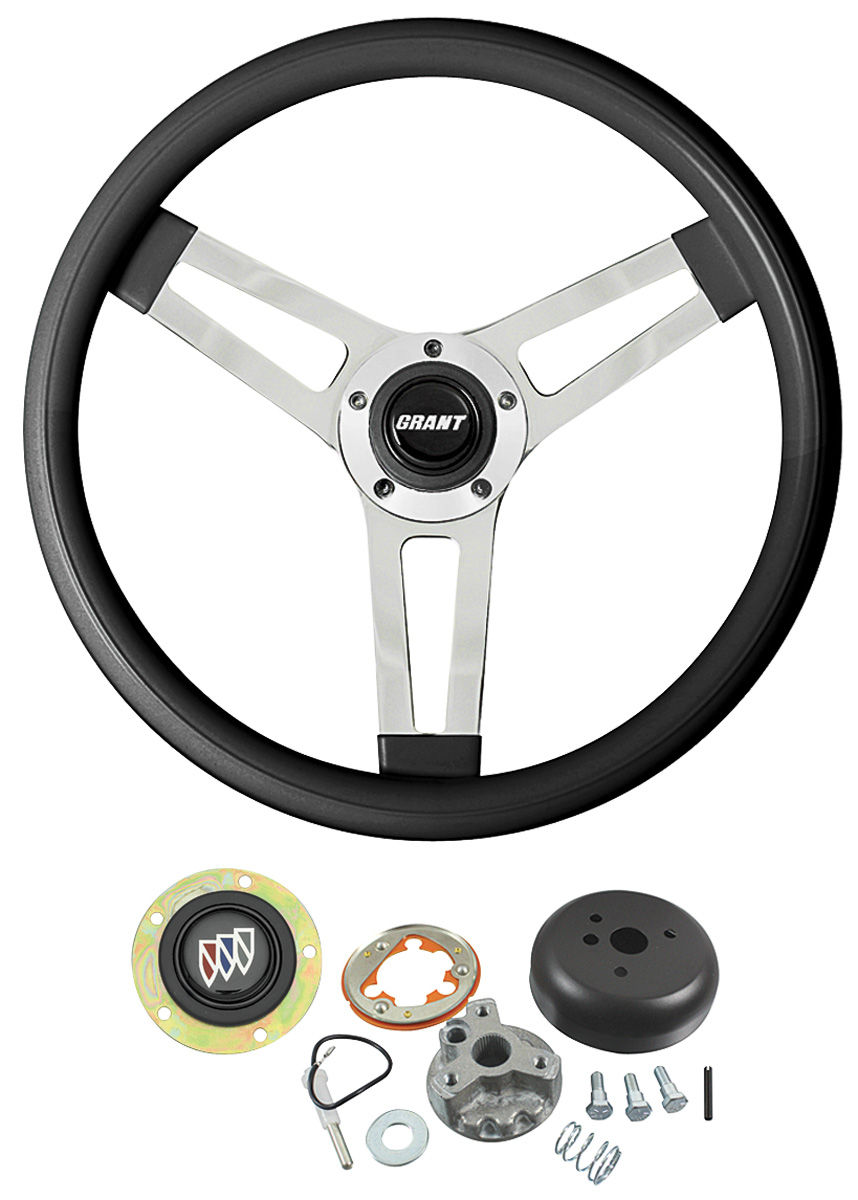 Steering Wheel Kit, Grant Classic 5, 1964-66 Buick, Black 1 Steering Wheel Kit, Grant Classic 5, 1964-66 Buick, Black