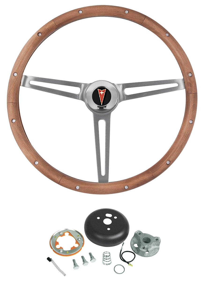 Steering Wheel Kit, Grant Classic Nostalgia, 1969-77 Pontiac, w/o Tilt, Wood 1 Steering Wheel Kit, Grant Classic Nostalgia, 1969-77 Pontiac, w/o Tilt, Wood