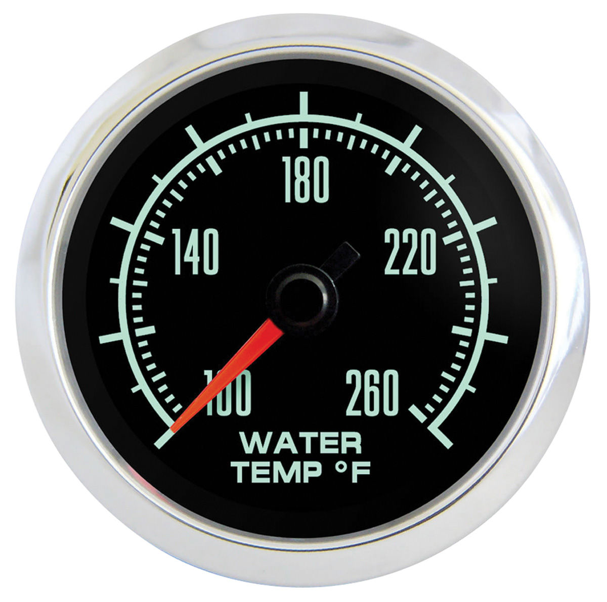 Gauge, Water Temperature, Marshall Instruments, Retro Muscle, 2-1/16" 1 Gauge, Water Temperature, Marshall Instruments, Retro Muscle, 2-1/16"