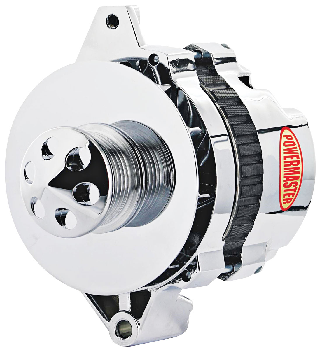 Alternator, Powermaster, 1954-88 GM, CS130, 105A, 6-rib, Chrome Baffle/Cone 1 Alternator, Powermaster, 1954-88 GM, CS130, 105A, 6-rib, Chrome Baffle/Cone