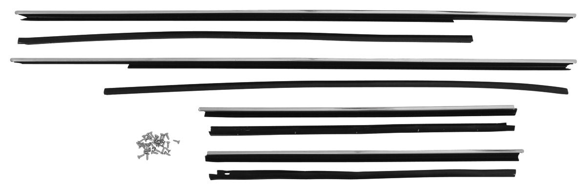 Window Felts, 1969 Bonneville, Wagon, Original Style, 4pc Outers 1 Window Felts, 1969 Bonneville, Wagon, Original Style, 4pc Outers