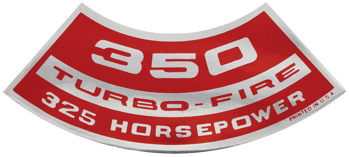 Decal, Air Cleaner, 1964-77 Chevelle/El Camino/Monte Carlo, 350 Turbo-Fire 325HP