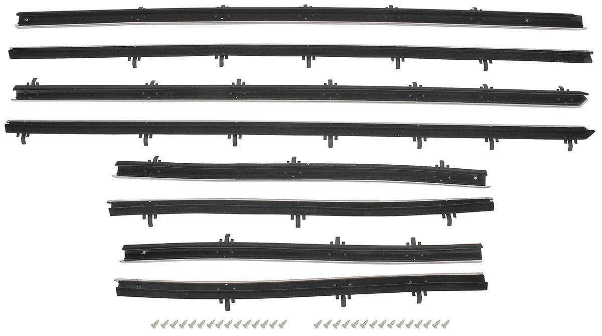 Window Felts, 1964 Chevelle, 2dr Sedan, Reproduction Flat Style, 8pc 1 Window Felts, 1964 Chevelle, 2dr Sedan, Reproduction Flat Style, 8pc