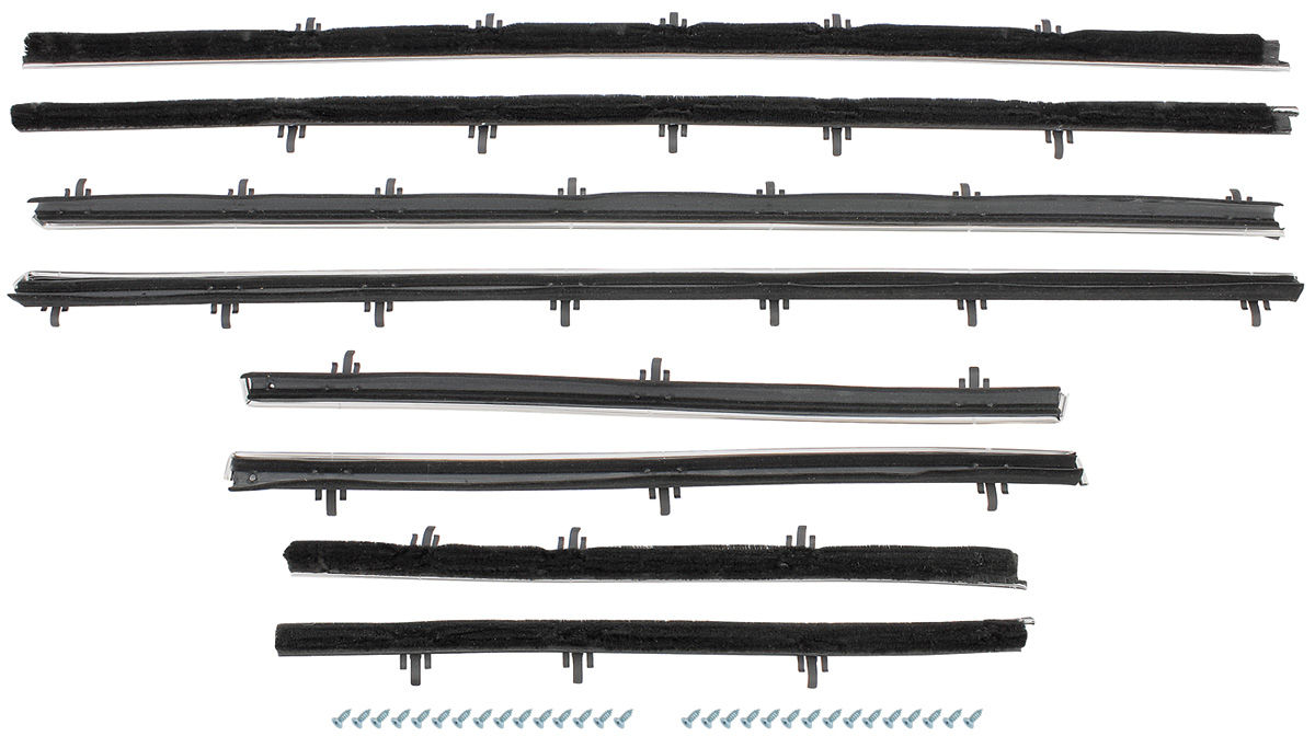 Window Felts, 66-67 Chevelle, Convertible, 8 pieces, Original Round Style 1 Window Felts, 66-67 Chevelle, Convertible, 8 pieces, Original Round Style
