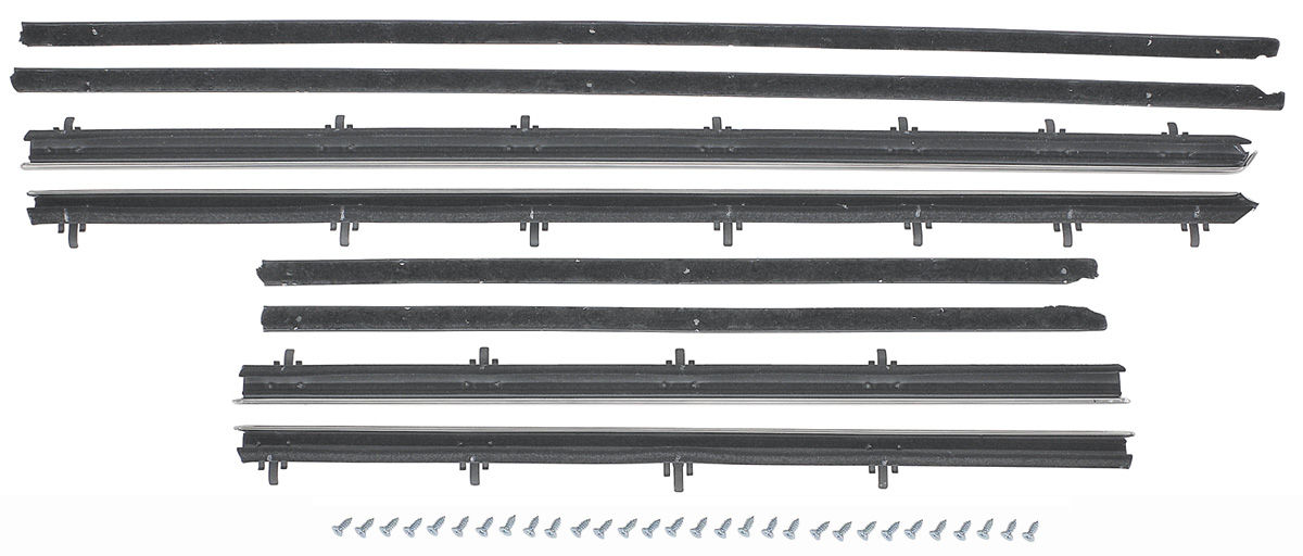 Window Felts, 66-67 GTO/LeMans, Sedan, 8 pieces, Reproduction Flat Style 1 Window Felts, 66-67 GTO/LeMans, Sedan, 8 pieces, Reproduction Flat Style