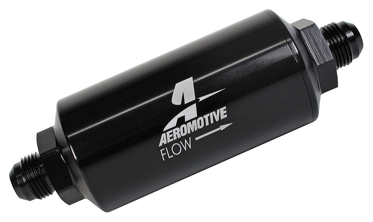 Fuel Filter, Inline, Aeromotive, 40 Micron, Male End, AN-08, 2" OD 1 Fuel Filter, Inline, Aeromotive, 40 Micron, Male End, AN-08, 2" OD