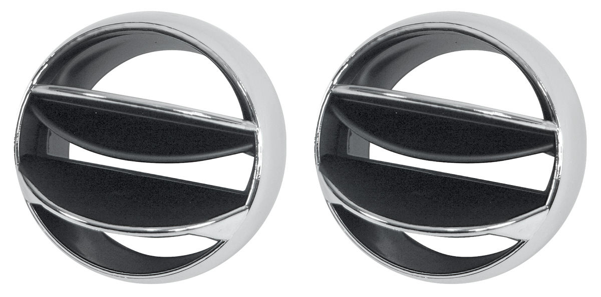 Deflector Ball, Air Outlet, 1966-69 Chevelle/Elco, 65-69 Corvair, Chrome, Pair