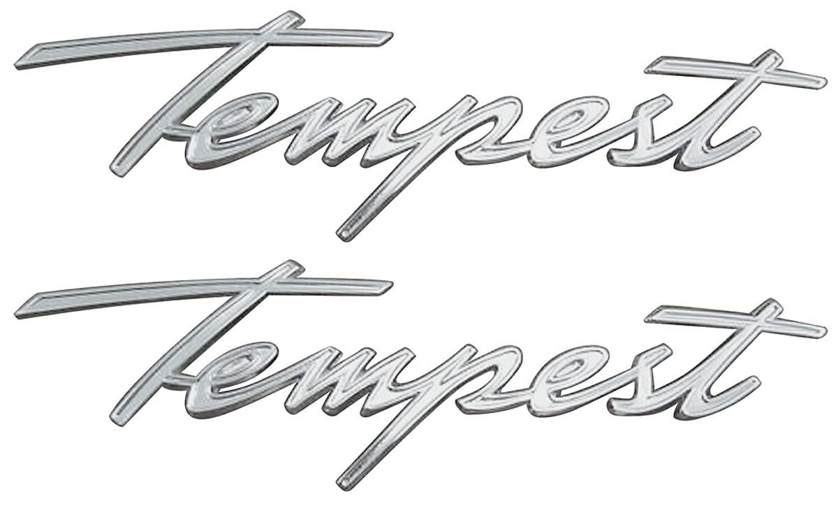 Emblems, 61 Tempest, Fender / 62 Tempest, Quarter Panel, Pair 1 Emblems, 61 Tempest, Fender / 62 Tempest, Quarter Panel, Pair