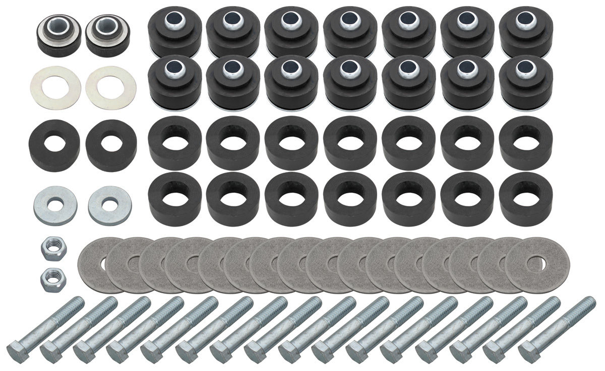 Bushing Set, Body, 64-67 CH/CUT Cnv, 64-67 GTO/TP/LM/SL Cpe/Cnv , 28 pcs w/Hdw 1 Bushing Set, Body, 64-67 CH/CUT Cnv, 64-67 GTO/TP/LM/SL Cpe/Cnv , 28 pcs w/Hdw