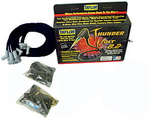 Spark Plug Wire Set, Taylor, ThunderVolt 8.2mm, Universal 8cyl, Straight Boot 1 Spark Plug Wire Set, Taylor, ThunderVolt 8.2mm, Universal 8cyl, Straight Boot