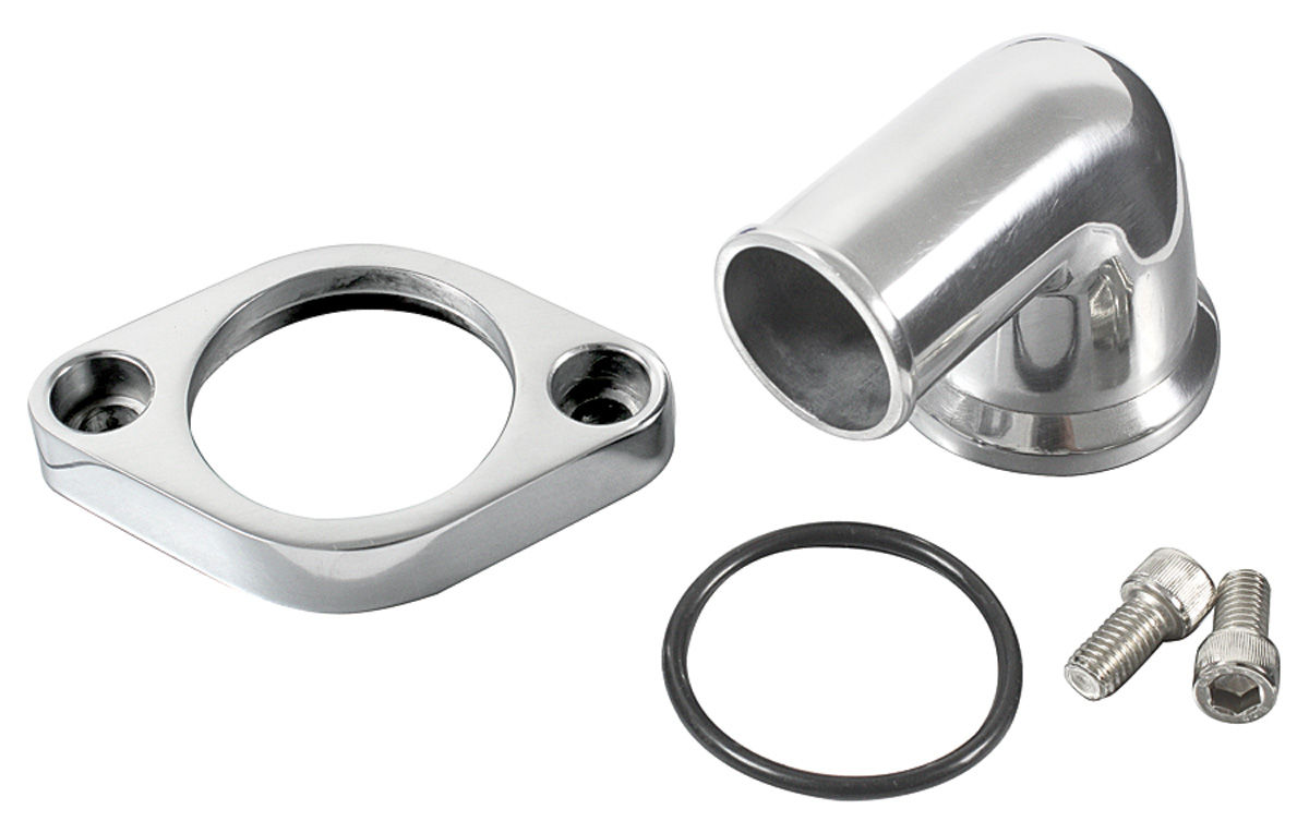 Water Outlet, Aluminum, 1964-88 Chevrolet, 90-Degree, Swivel 1 Water Outlet, Aluminum, 1964-88 Chevrolet, 90-Degree, Swivel
