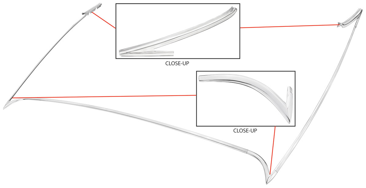 Molding Set, Vinyl Top, 1968-69 Chevelle, 7pc