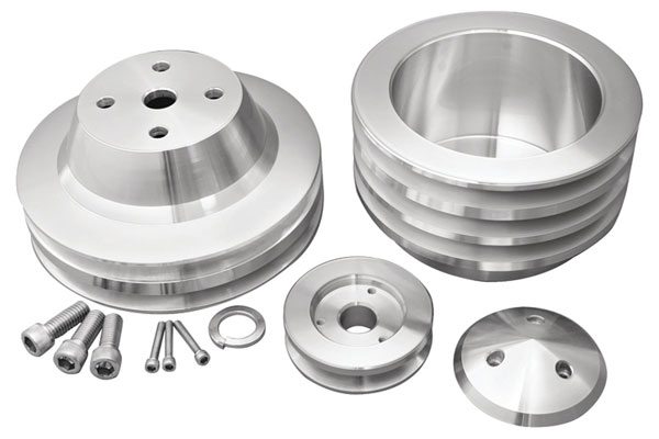 Pulleys, March V-Belt, BB Chevy, Long Water Pump, Triple Grooved 1 Pulleys, March V-Belt, BB Chevy, Long Water Pump, Triple Grooved