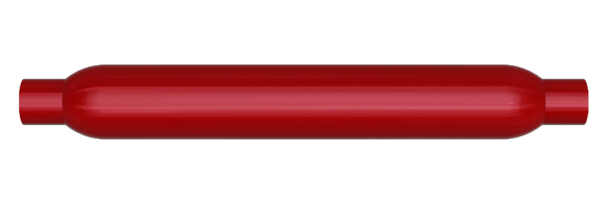Muffler, 3.5" Round Redpack Glasspack, Magnaflow, Red Coated 1 Muffler, 3.5" Round Redpack Glasspack, Magnaflow, Red Coated