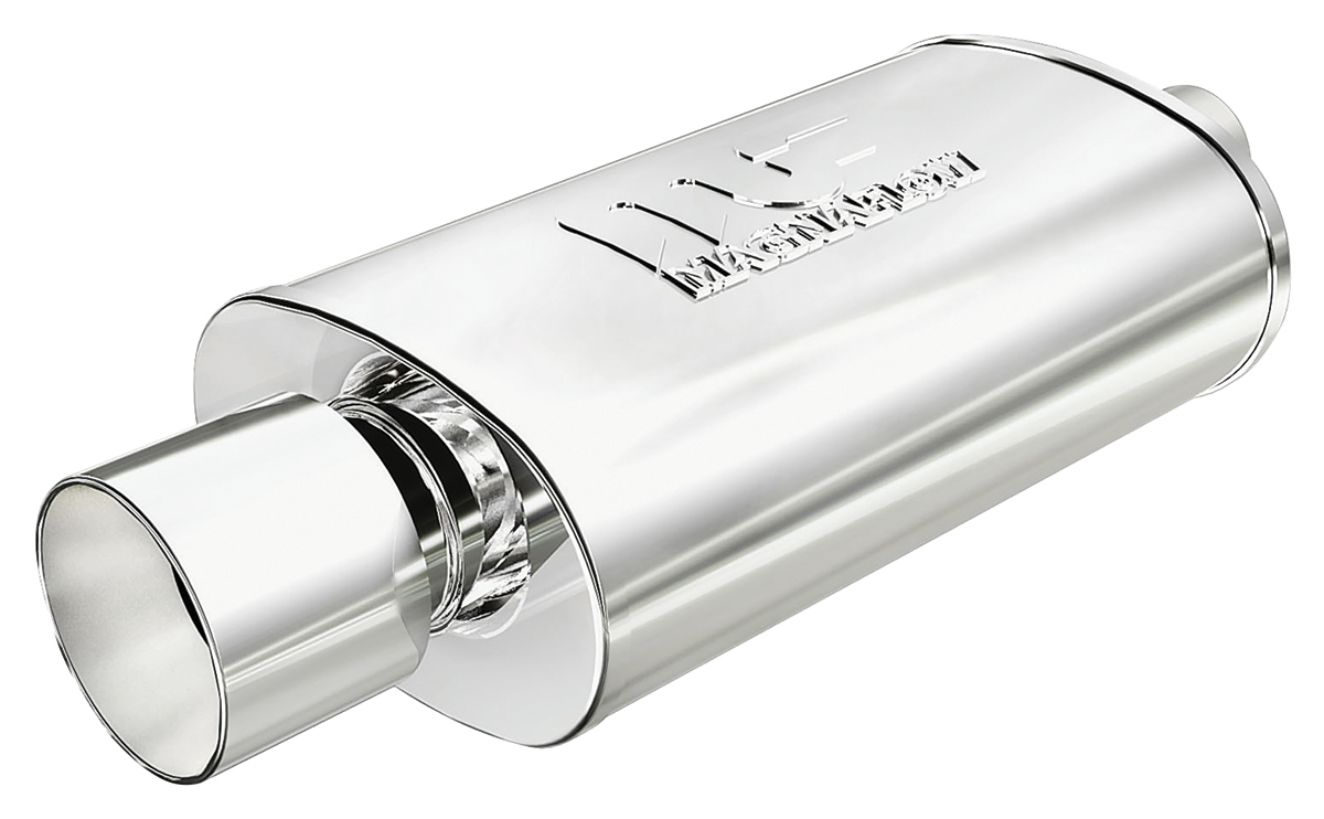 Muffler w/Tip, Street 5" x 8" x 14" Oval, 2.25" In/4" Rlld Strt Cut, Cntr In/Out 1 Muffler w/Tip, Street 5" x 8" x 14" Oval, 2.25" In/4" Rlld Strt Cut, Cntr In/Out