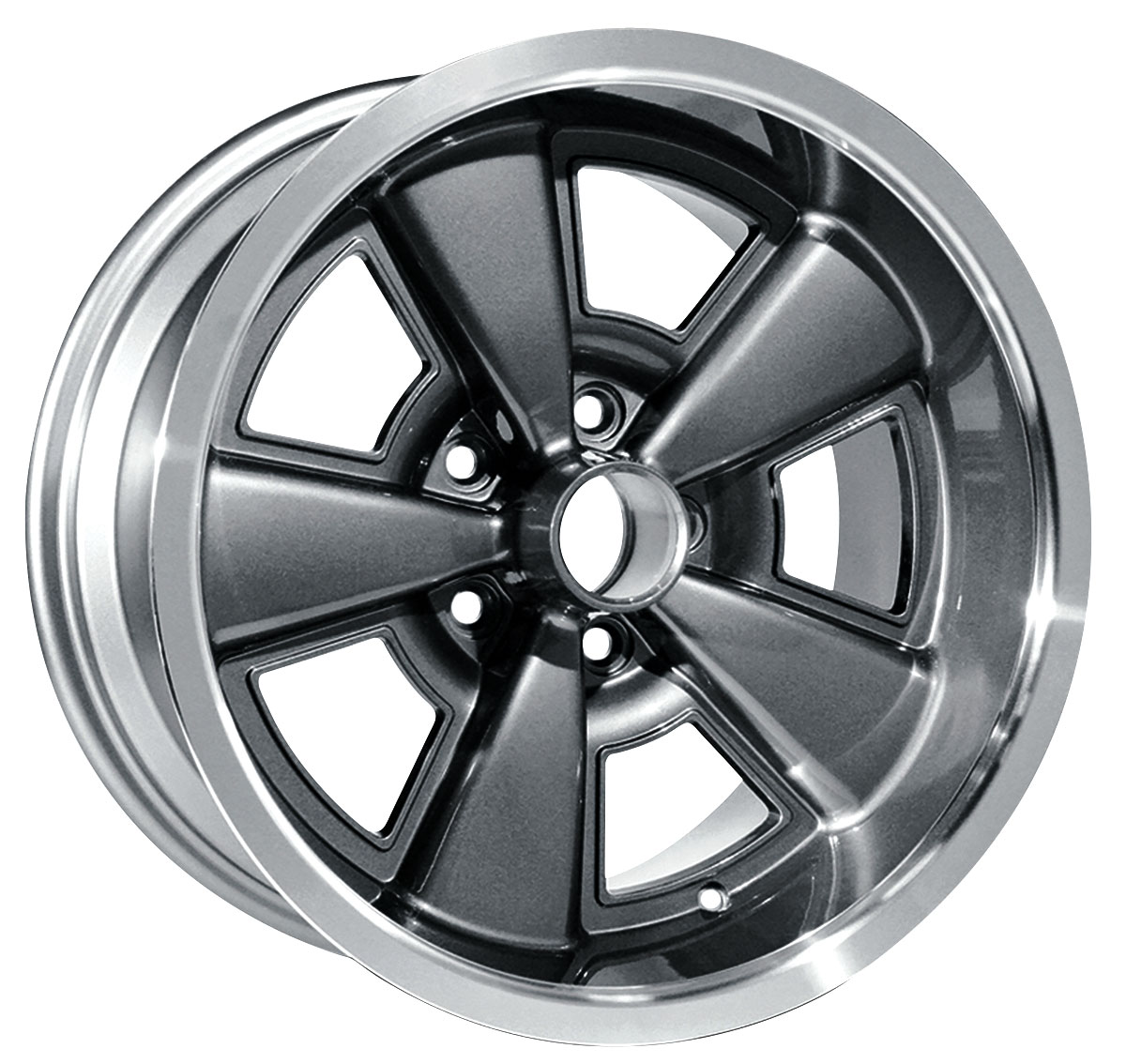 Aluminum Rally Wheel, 1971-72 CH/EC/MC, Gunmetal, 17x9, 5.125" B.S. 1 Aluminum Rally Wheel, 1971-72 CH/EC/MC, Gunmetal, 17x9, 5.125" B.S.