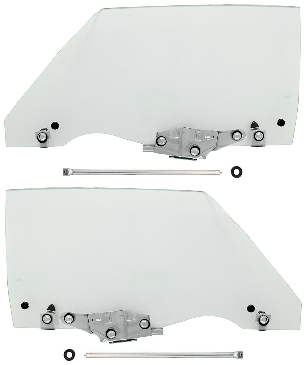 Assembly, Door Glass/Guide, 1970-72 Chevelle Coupe, Pair