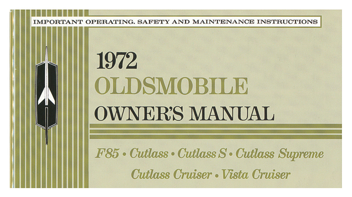 Owners Manual, 1972 Oldsmobile 1 Owners Manual, 1972 Oldsmobile