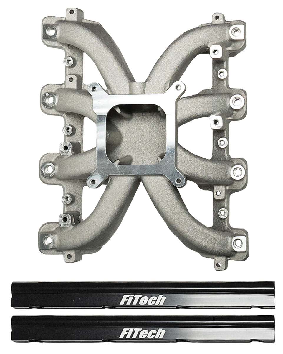 Intake Manifold, FiTech Retro LS1 Port, Cast Aluminum, w/Fuel Rails 1 Intake Manifold, FiTech Retro LS1 Port, Cast Aluminum, w/Fuel Rails