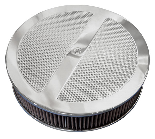 Air Cleaner, Eddie MS Billet Aluminum, 14" Round Washable Filter, Diamond Top 1 Air Cleaner, Eddie MS Billet Aluminum, 14" Round Washable Filter, Diamond Top