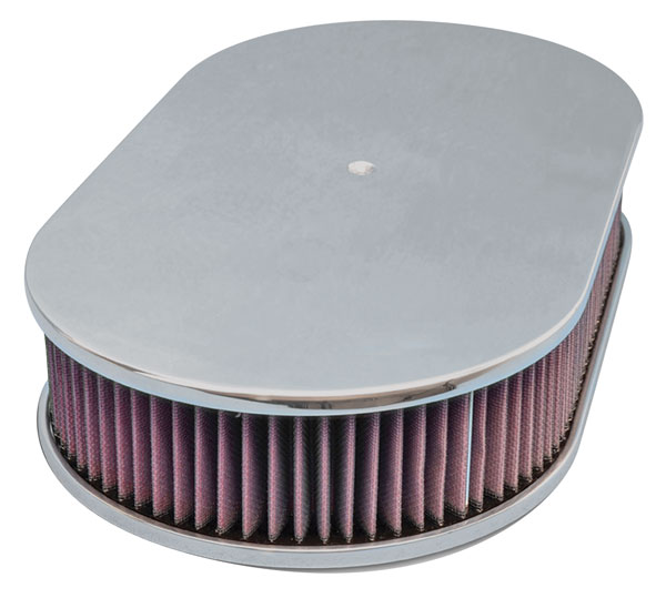 Air Cleaner, Eddie MS Billet Aluminum, 17" Oval Washable Filter, Smooth Top 1 Air Cleaner, Eddie MS Billet Aluminum, 17" Oval Washable Filter, Smooth Top