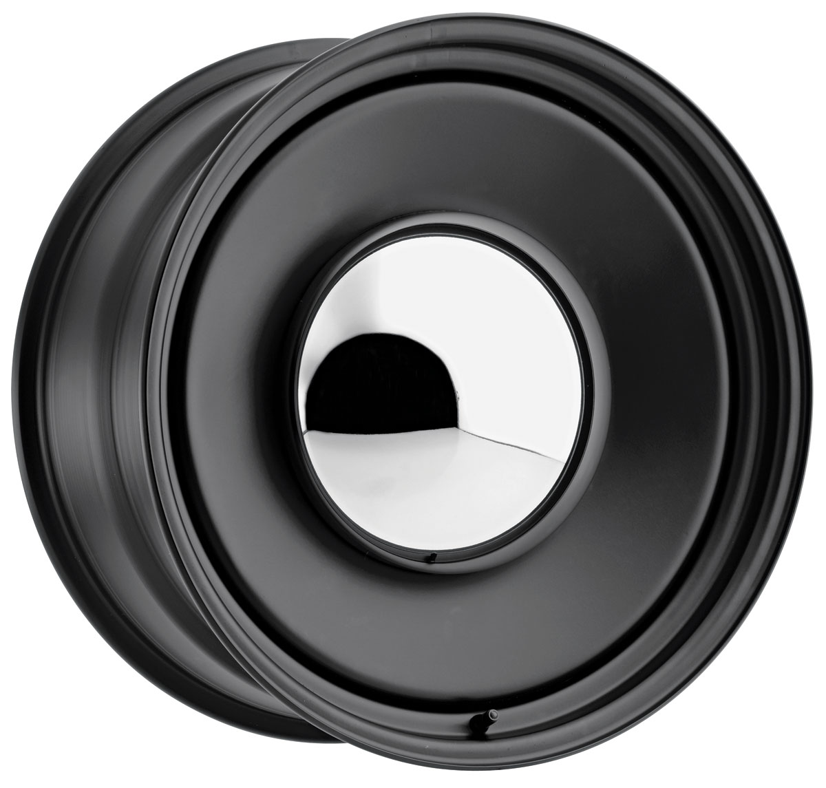 Wheel, US Wheel, Rat Rod Series 68, Matte Black, 15x12, 4.00 BS, w/ Center Cap 1 Wheel, US Wheel, Rat Rod Series 68, Matte Black, 15x12, 4.00 BS, w/ Center Cap