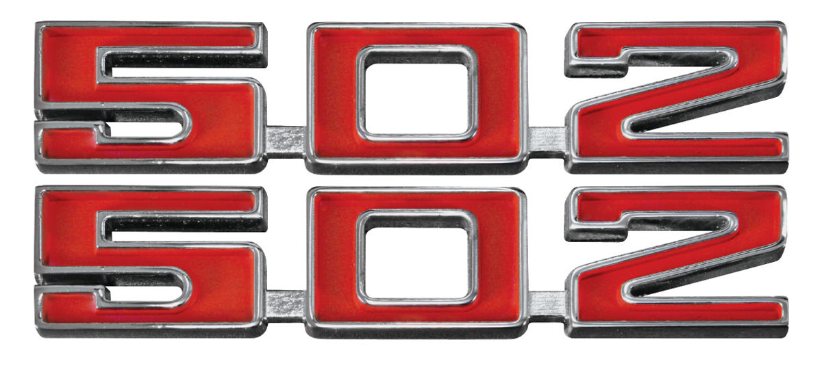 Emblem, Fender, 1969-72 Chevelle/El Camino, 502, Stick-On Style 1 Emblem, Fender, 1969-72 Chevelle/El Camino, 502, Stick-On Style