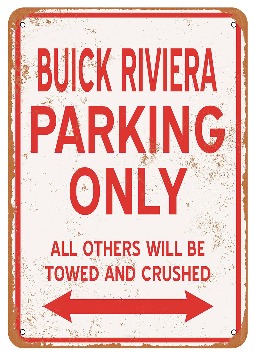 Sign, Aluminum 10"x14", Buick Riviera Parking Only 1 Sign, Aluminum 10"x14", Buick Riviera Parking Only