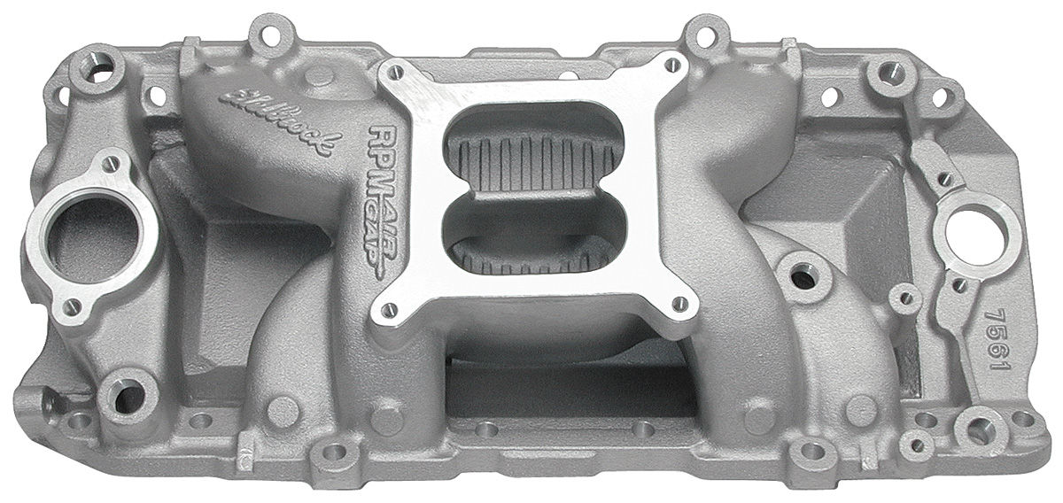 Intake Manifold, RPM Air-Gap, Edelbrock, BB Chevy, Oval/Non-EGR 1 Intake Manifold, RPM Air-Gap, Edelbrock, BB Chevy, Oval/Non-EGR