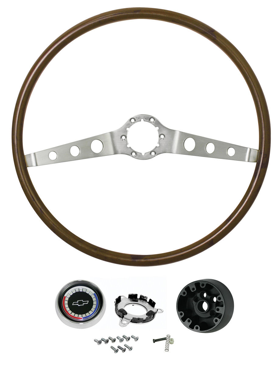 Steering Wheel Kit, Wood, 1965 Chevelle/El Camino 1 Steering Wheel Kit, Wood, 1965 Chevelle/El Camino