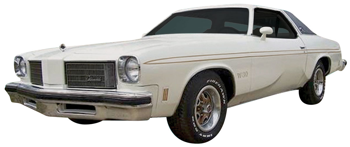 Decal, 75 Cutlass, Body Stripe, Hurst Olds, Gold, Pair 1 Decal, 75 Cutlass, Body Stripe, Hurst Olds, Gold, Pair