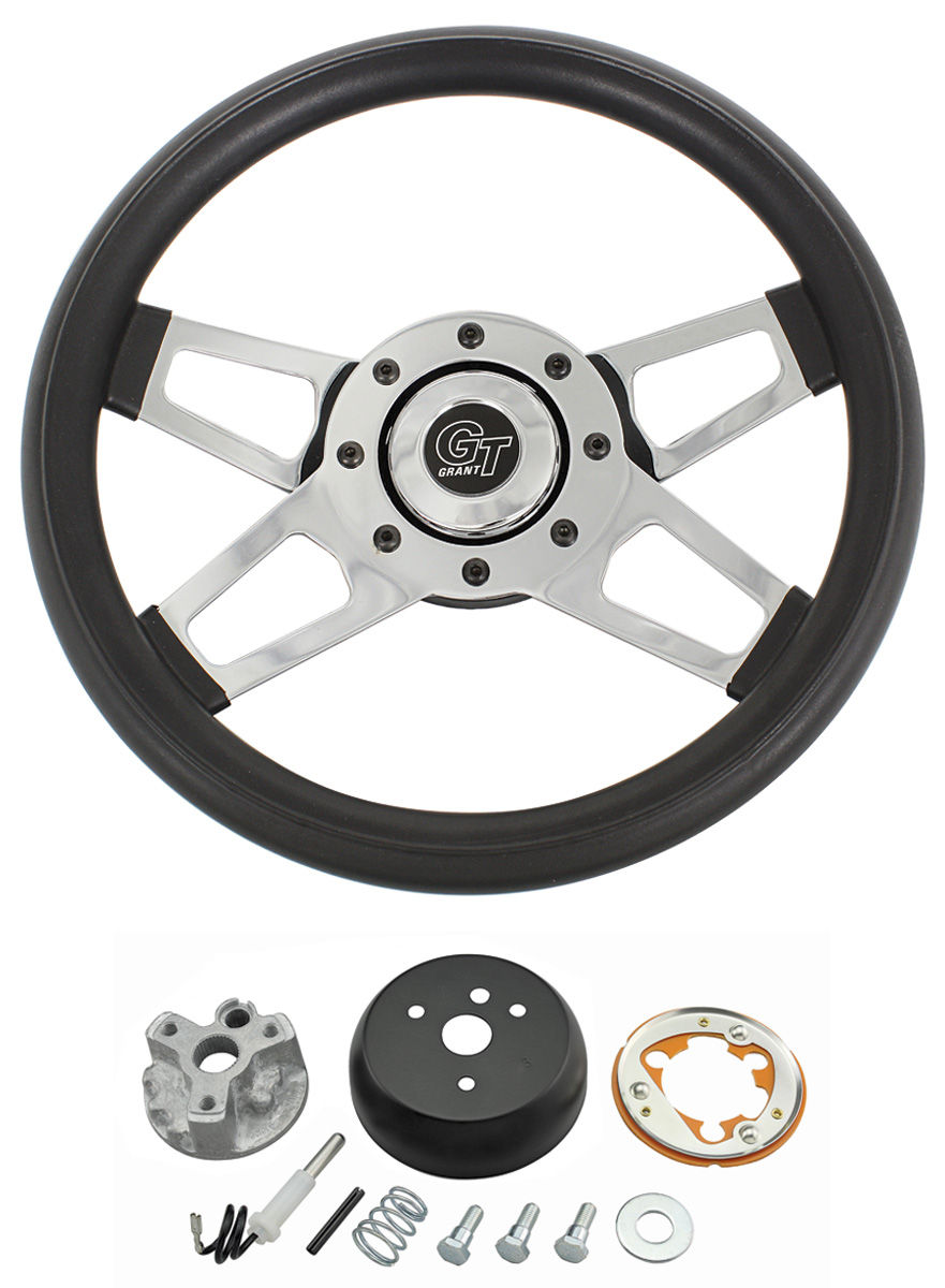 Steering Wheel Kit, Grant Challenger, 1965-66 & 1968 Oldsmobile, Chrome 1 Steering Wheel Kit, Grant Challenger, 1965-66 & 1968 Oldsmobile, Chrome