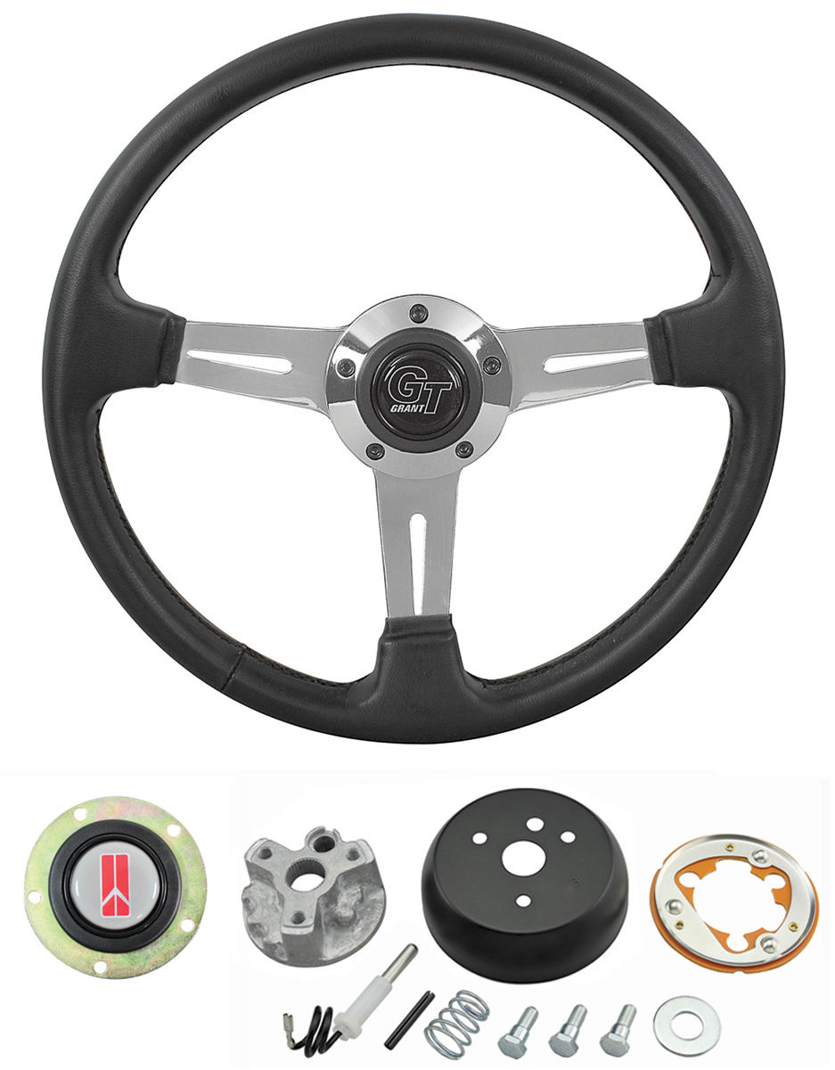 Steering Wheel Kit, Grant Elite GT, 1964-66 Oldsmobile, Black, w/Standard Column 1 Steering Wheel Kit, Grant Elite GT, 1964-66 Oldsmobile, Black, w/Standard Column