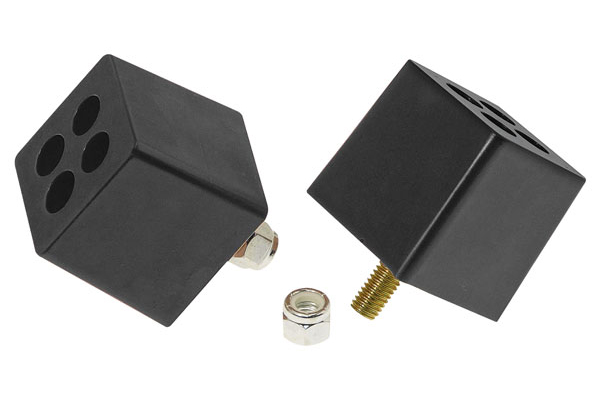 Bump Stop, Large Square, Prothane, 2" x 2" x 2", 3/8-16 x 1-1/4" Stud 1 Bump Stop, Large Square, Prothane, 2" x 2" x 2", 3/8-16 x 1-1/4" Stud