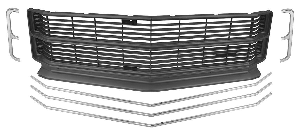 Grille Set, 1971 Chevelle & El Camino- BLACK (6 piece set) 1 Grille Set, 1971 Chevelle & El Camino- BLACK (6 piece set)