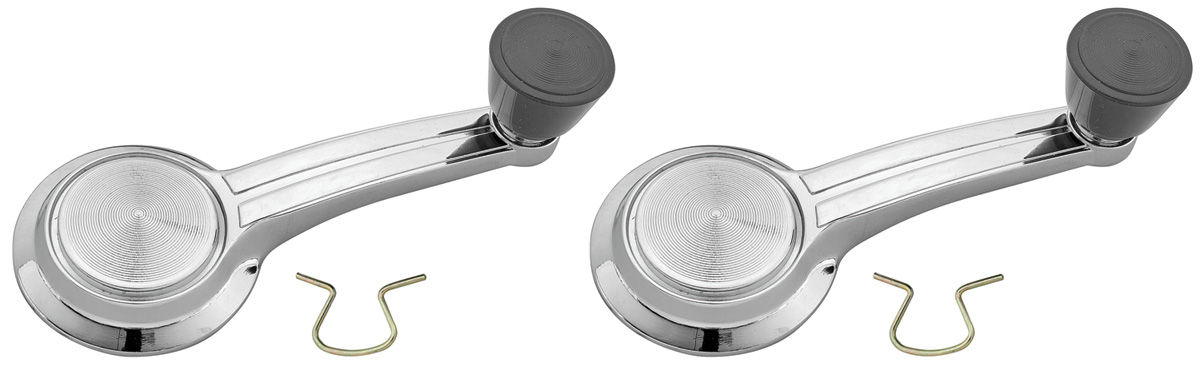 Handle, Window Crank, 1967 GM A-Body/Riviera, Black Knob, Pair 1 Handle, Window Crank, 1967 GM A-Body/Riviera, Black Knob, Pair