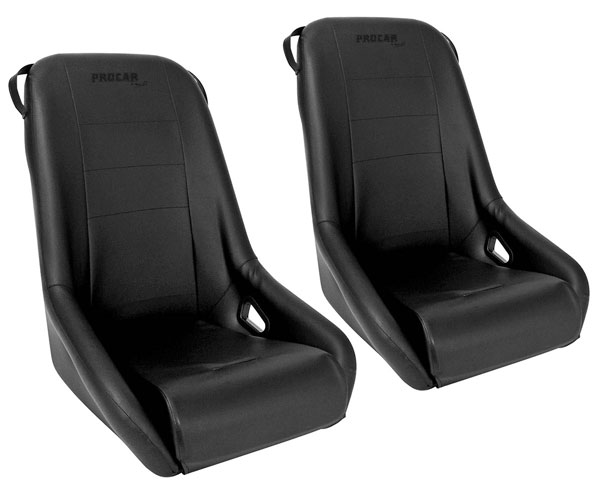 Bucket Seat, Procar, Bomber Series 1630, Fixed Back, Black Vinyl, Pair 1 Bucket Seat, Procar, Bomber Series 1630, Fixed Back, Black Vinyl, Pair