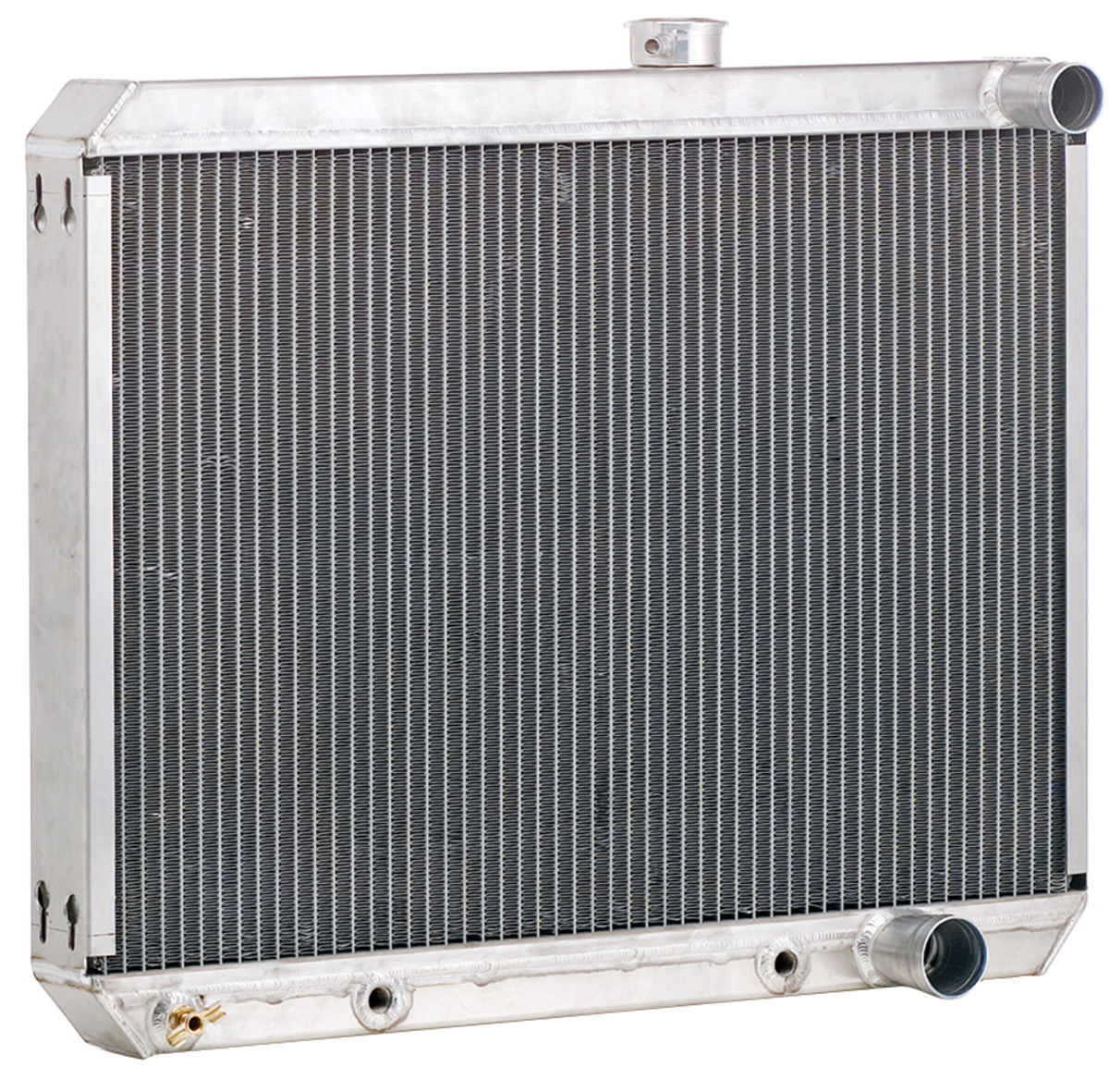 Radiator, Aluminum, Be Cool, 1966-67 G/T/L, MT, 25" W, LH Upper/RH Lower 1 Radiator, Aluminum, Be Cool, 1966-67 G/T/L, MT, 25" W, LH Upper/RH Lower