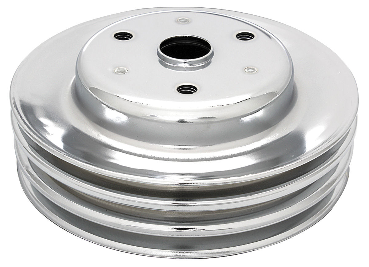 Pulley, Crankshaft, 1969-85 Small Block Chevrolet, Chrome, Triple Groove 1 Pulley, Crankshaft, 1969-85 Small Block Chevrolet, Chrome, Triple Groove