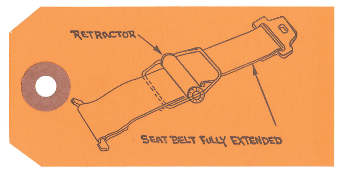 Instructions Tag, Seat Belt, 1960-66 GM Cars