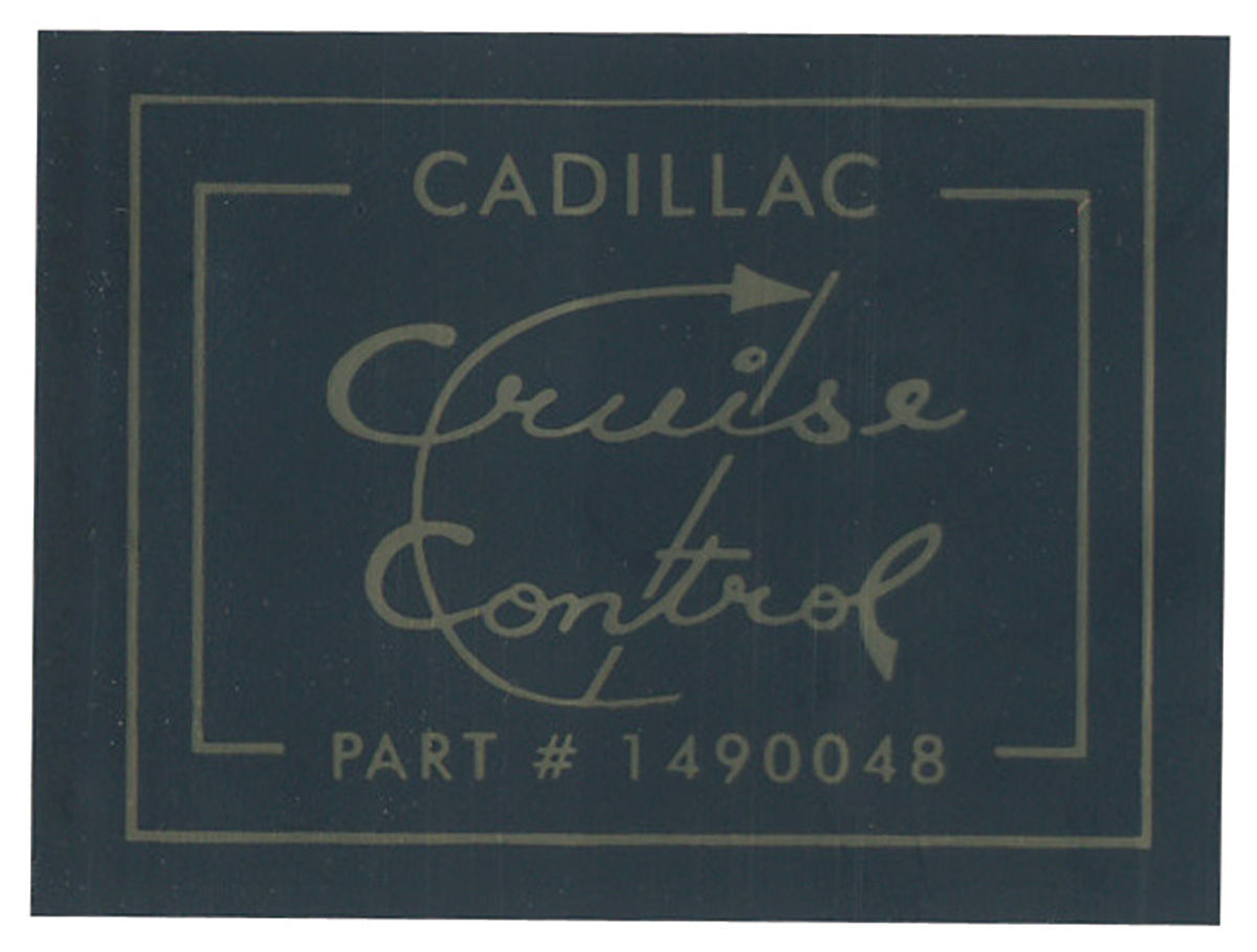 Decal, Cruise Control, 1967 Cadillac