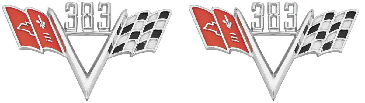 Emblem, Custom V-Flag, 383, Pair 1 Emblem, Custom V-Flag, 383, Pair