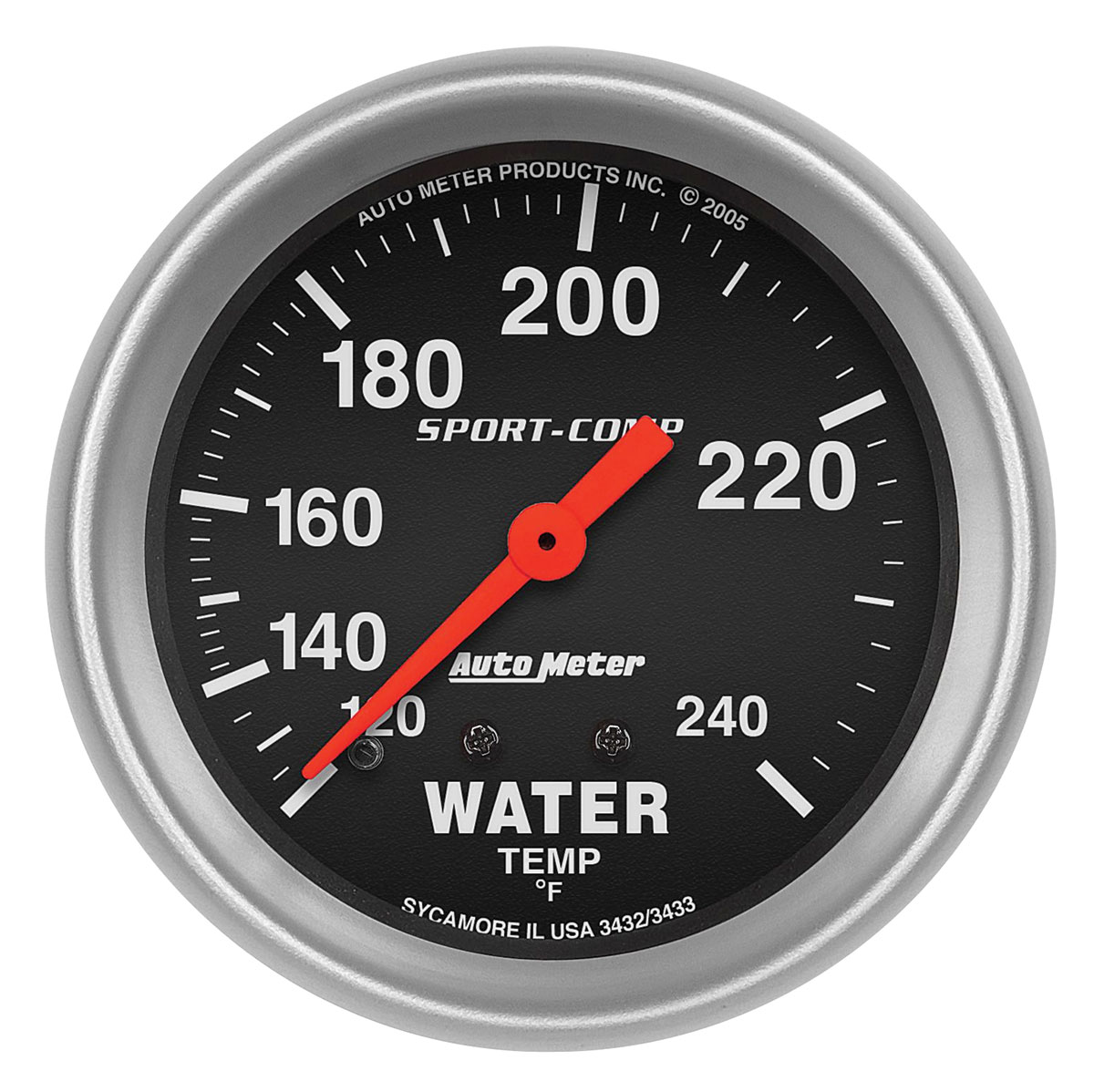 Gauge, Water Temp. AutoMeter, 2-5/8", Mechanical. 120-240F 1 Gauge, Water Temp. AutoMeter, 2-5/8", Mechanical. 120-240F