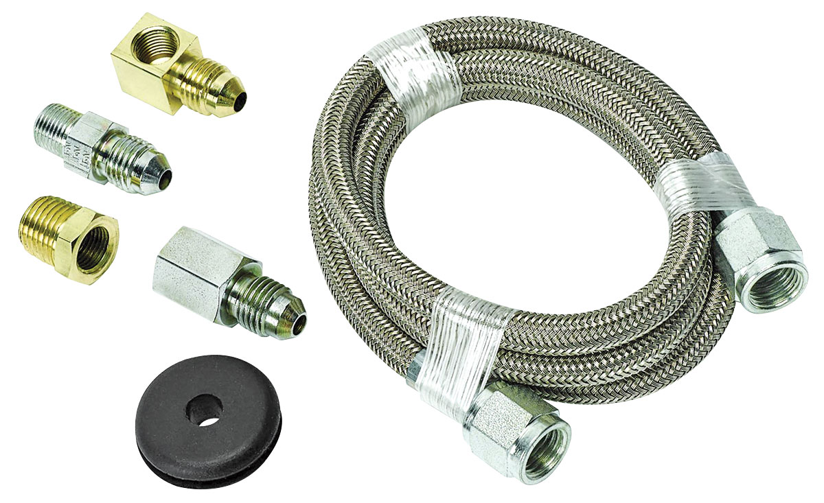 Hose, Braided Stainless Steel, AutoMeter, #4, w/Fittings, 3/16" 1 Hose, Braided Stainless Steel, AutoMeter, #4, w/Fittings, 3/16"